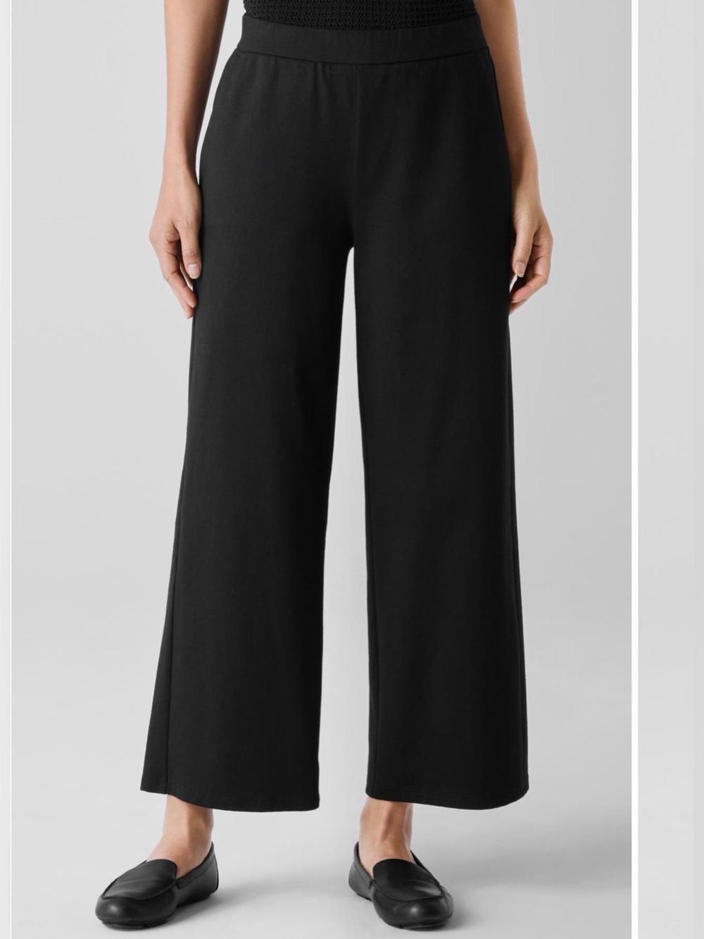 NWT Eileen Fisher Cotton Ponte Wide Leg Pants XS
